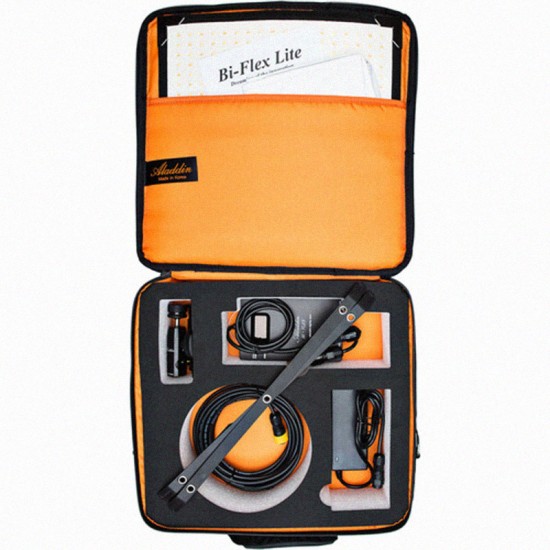 Aladdin Bi-Flex1 Bi-Color 3000-6000K Luz LED Flexible Kit con accesorios y estuche de transporte