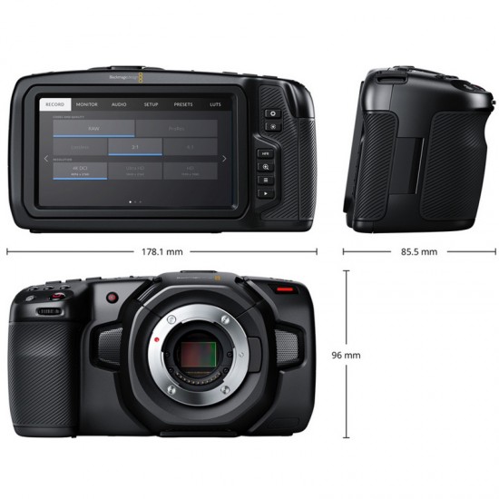 Blackmagic Design Kit EF Pocket Cinema Camera 4K (sólo cuerpo) Blackmagic RAW 