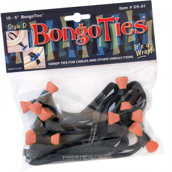 Bongo Ties Ton Lily Grip para Organizar Cables Pack de 10 (naranja)