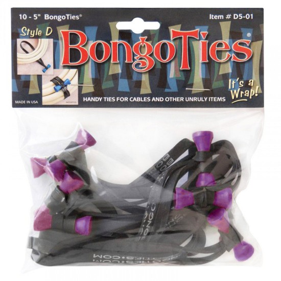 Bongo Ties Ube Grip para Organizar Cables Pack de 10 (morado)