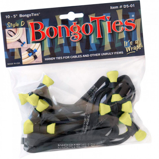 Bongo Ties Yellow Tang Grip para Organizar Cables Pack de 10 (amarillo)