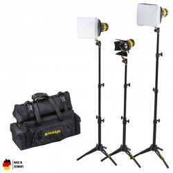 DedoLight Standard Kit Led Entrevistas 3 Luces Bi Color DLED3 TURBO 