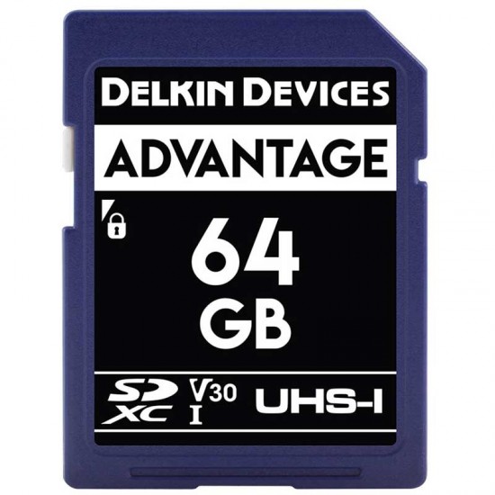 Delkin Devices Advantage SDXC 64GB V30 UHS-I U3 Lectura 90MB/s / 90MBs