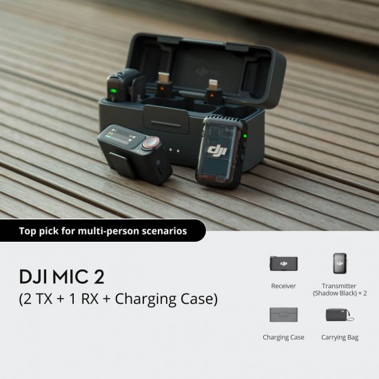 DJI MiC2 Kit de 2 personas para cámara y smartphones