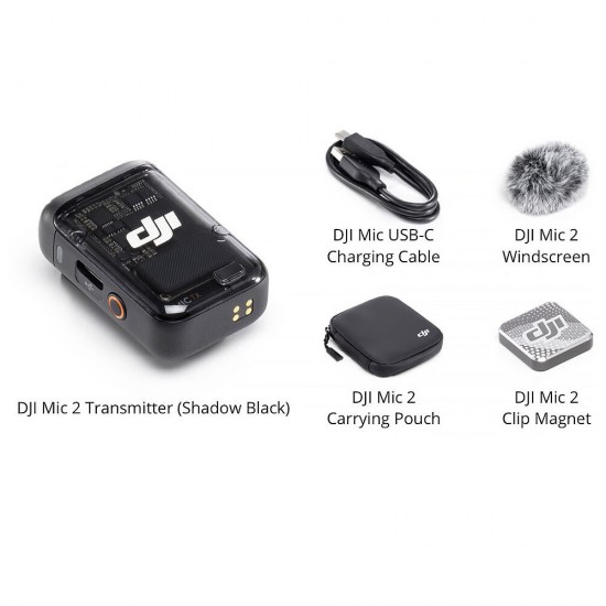 DJI MiC2 Transmisor/grabador con mic incorporado (2,4 GHz, negro)