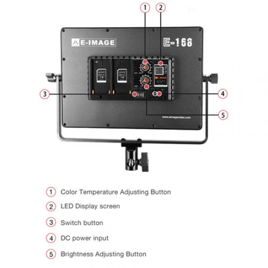 E-IMAGE Panel de Luz LED E-168 ultra brillante 3200k-5600k