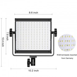 GVM 800D-RGB-3L Kit de 3 LED Soft Light Compacta Bi-Color & RGB