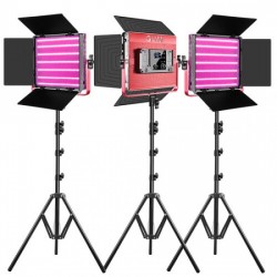 GVM 1200D Kit de 3 LED Soft Light Bi-Color & RGB