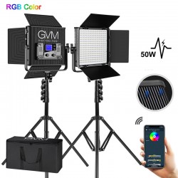 GVM 50RS2L Kit de 2 LED Soft Light Bi-Color & RGB