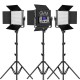 GVM 800D-RGB-3L Kit de 3 LED Soft Light Compacta Bi-Color & RGB