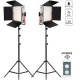  GVM MB832-2L kit 2 luces LED de panel para Estudio Bi-Color con Stand