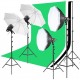 GVM Kit de 4 luces LED  80S con sombrillas, softboxes y soporte de fondos