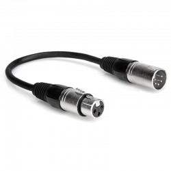 Hosa DMX-106 Cable DMX 512 XLR5 macho a XLR3 hembra de 15 cm