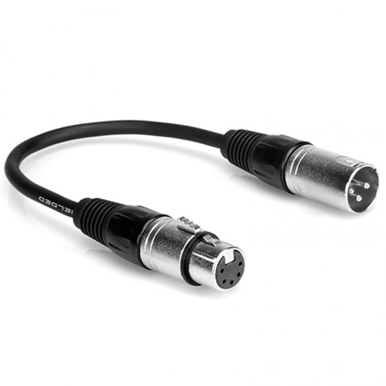 Hosa DMX-306 Cable DMX 512 XLR5 Hembra a XLR3 macho de 15 cm