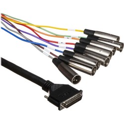 Hosa DTM-803 Snake Balanceada 8 x XLR3M  a DB25 Cable de 3 mts