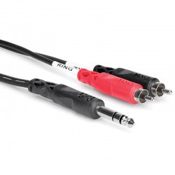 Hosa TRS-202 Cable Audio 2mts  PLUG 1/4" TRS  a 2 RCA Left/right    