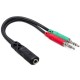 Hosa YMM-107 Adaptador 3.5 mm TRRSF a Dual 3.5 mm TRS