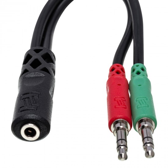 Hosa YMM-107 Adaptador 3.5 mm TRRSF a Dual 3.5 mm TRS