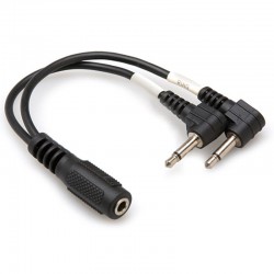 Hosa YMM-492 Adaptador de Hembra  3.5mm mini plug stereo a 2 machos TS 3.5mm