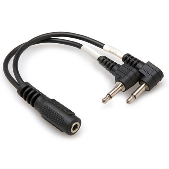 Hosa YMM-492 Adaptador de Hembra  3.5mm mini plug stereo a 2 machos TS 3.5mm