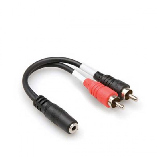 Hosa YMR-197 Adaptador de Hembra 3.5mm mini plug stereo a 2 RCA (L/R)