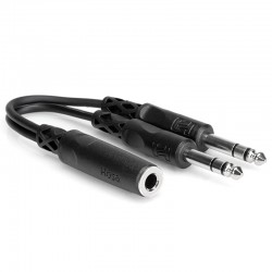 Hosa YPP-308 Adaptador de TRSF 1/4" stereo a  2  1/4" TRS L/R)