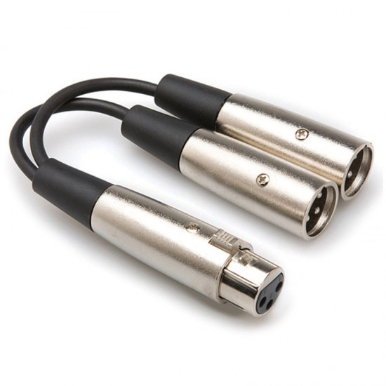 Hosa YXM-121 Cable en Y doble XLR Macho a 1 XLR hembra 15cm