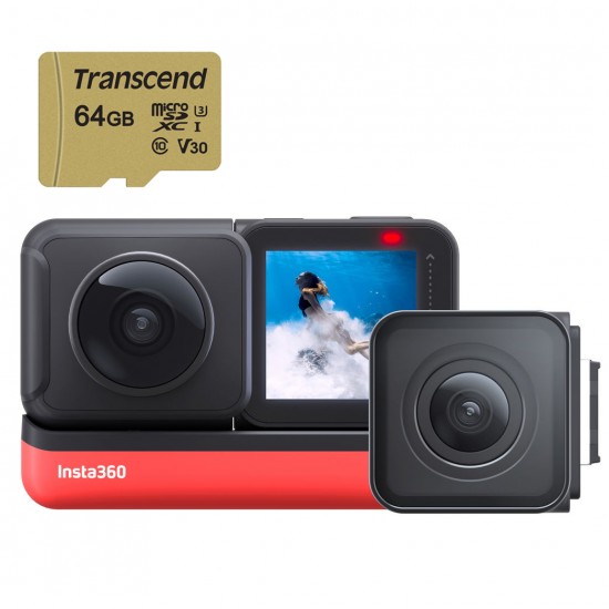 Insta360 Kit ONE R Cámara VR 360° 4K "Action Camera Twin Edition con 64GB