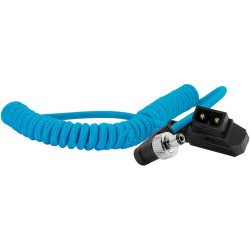 Kondor Blue Coiled D-Tap to Locking DC 2.5mm Right-Angle Cable 41 cm 127