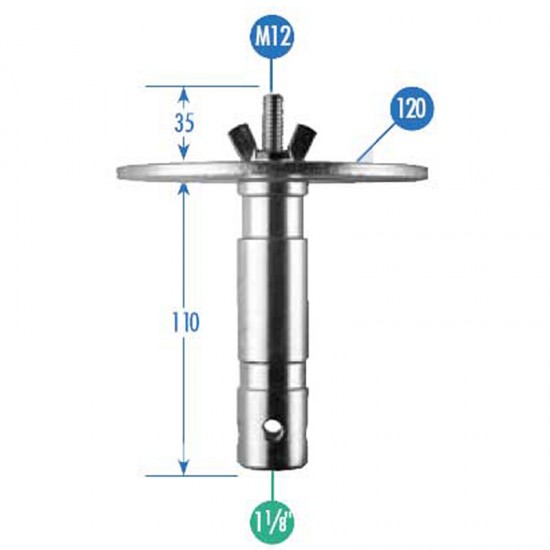 Manfrotto 163-12 Spigot Adaptador Yoke hembra 1 1/8"