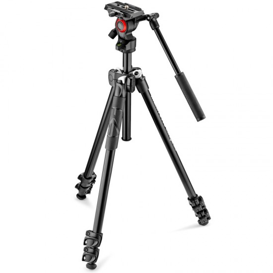 Manfrotto 290 Light  Trípode Compacto ideal para viajes con cabezal fluido para video