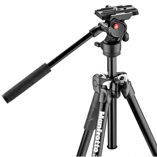 Manfrotto 290 Light  Trípode Compacto ideal para viajes con cabezal fluido para video