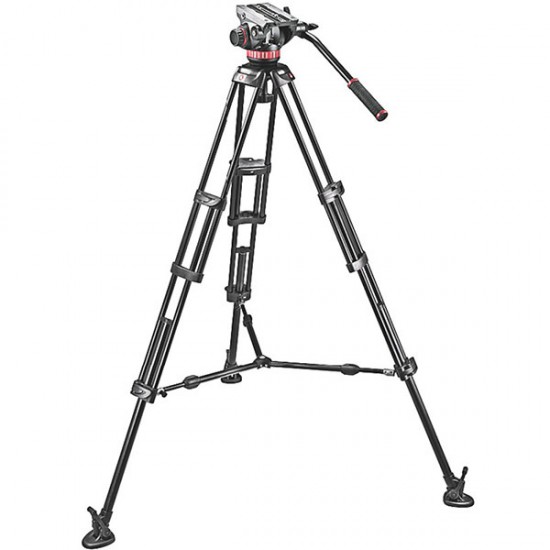 Manfrotto MVH502A-546BK Cabezal 502HD con trípode con estrella media 546B y bolso