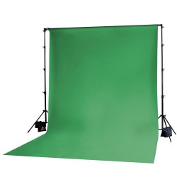 Photoflex Tela  / Telón para BackDrop 3m ancho x 6 m largo Verde Chromakey (Solo tela no incluye atriles)