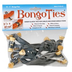 Bongo Ties Grip para Organizar Cables Pin madera Rubber Pack de 10