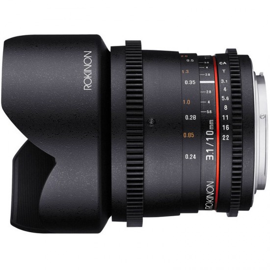 Rokinon Lente DS Cine Ultra Wide Angle 10mm T3.1 para EF Canon APS-C