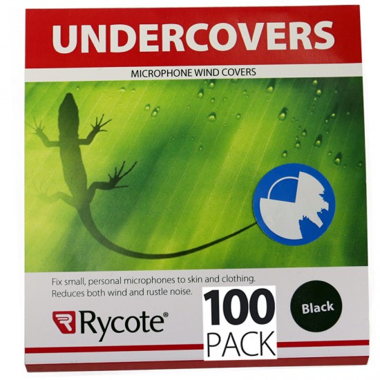 Rycote Undercovers 100-pack Negros Paraviento lijero para micrófonos Lavalier