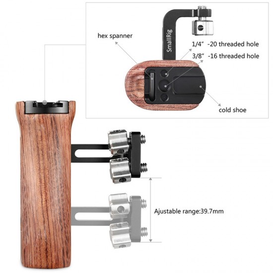 SmallRig 2093  Agarre de madera universal