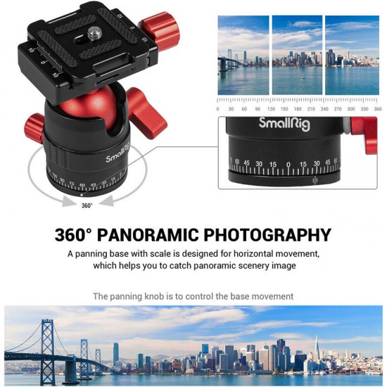 SmallRig 3033 Mini trípode de mesa con rótula panorámica 360 ​​° 