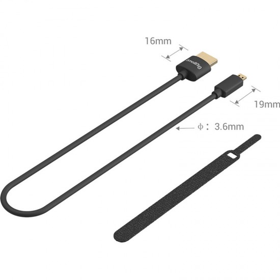 SmallRig 3042 Ultra delgado Cable Micro HDMI a HDMI 4K@60 corto de 35cm