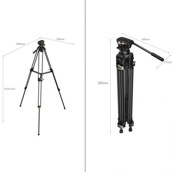 SmallRig 3751 Trípode Fluido de video hasta 8kg