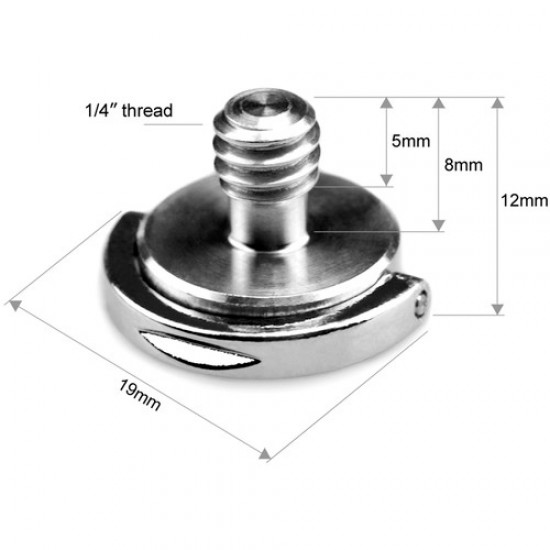 SmallRig 1/4"-20 tornillo de repuesto con anillo en D (par 2)