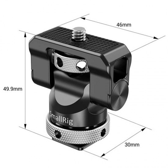 SmallRig BSE2346B Soporte de monitor HotShoe para Cage con base giratoria