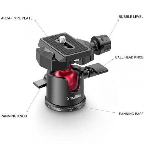 SmallRig  BUT2664 Mini trípode de mesa con rótula panorámica 