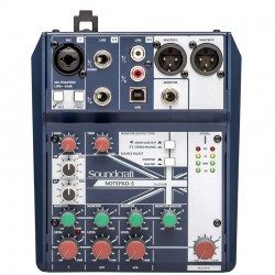 Soundcraft Notepad-5 Consola Ultra Compacta de Audio de 5 Canales / 1 Mic + 2 Linea 1/4 + 2 RCA