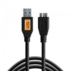 Tether Tools CU5404BLK Cable Corto USB 3.0 A Male a Micro-B de 30cm