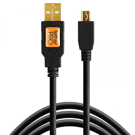 Tether Tools CU5406 Cable USB 2.0 A Male a Mini-B 5-Pin de 1.80mts  Negro