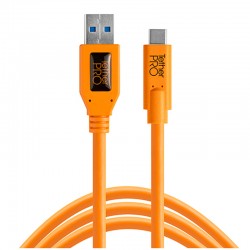 Tether Tools CUC3215ORG Cable USB-C a USB-3.0 de 4.6mts 