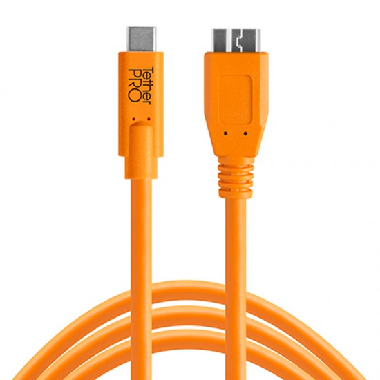 Tether Tools CUC3315ORG Cable USB-C a USB Micro B de 4.6mts 