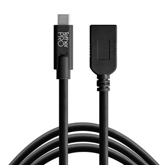 Tether Tools CUCA415BLK Cable USB-C Extender a USB A hembra de 4.6mts 